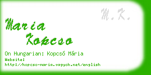 maria kopcso business card